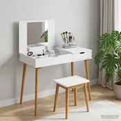 vidaXL Toaletna mizica FAUSKE Bela 100 x 50 x 78 cm