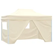 Vidaxl Zabavni šotor krema 280 x 410 x 315 cm Oxford tkanina