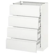 METOD / MAXIMERA Podni ormaric 4 fronta/4 fioke, bela/Voxtorp matirano bela, 60x37 cm