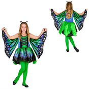 Kostum Metulj-Green - 5-7 let