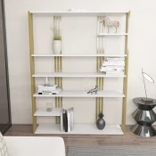Hanah Home Polica 120x160x29,6cm Belo-Zlatna