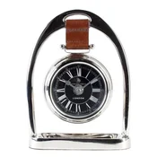 Casa Padrino designer luxury horsebit real leather nickel-plated brass 18 x 5 x H. 24.5 cm - Noble & magnificent