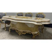 Casa Padrino luxury baroque dining table multicolored/gold - Magnificent solid wood dining room table baroque style - Baroque dining room furniture - Luxury dining room furniture baroque style