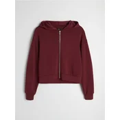 Sinsay - Zip-up dukserica sa kapuljačom sa mešavinom viskoze, soft touch - crvena