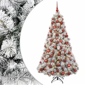 Vidaxl Umetna božična jelka z bučko 180 cm 300 LED Toplo bela