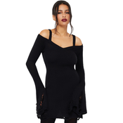 Ženska obleka z dolgimi rokavi KILLSTAR - Night Widow - Black - KSRA013916