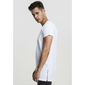 White T-shirt with long side zipper