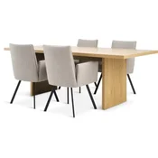 MUNKEBY D220 sto topao hrast + 4 GJESING bež/crna