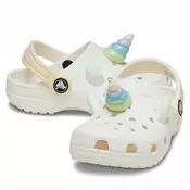 Crocs Odprti čevlji IAM Rainbow Unicorn, bela