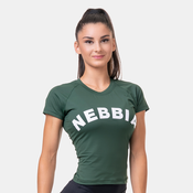 NEBBIA Ženska majica s kratkimi rokavi Classic Hero Green