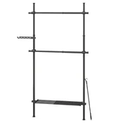 Songmics Oblačilni regal 3-nadstropni nastavljiv odprt garderobni omar 335x84x220 cm črn