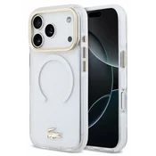 Lacoste PC/TPU zadnji ovitek z matiranim zaključkom, zlat logotip, MagSafe za iPhone 18 Pro, prozoren