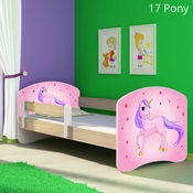 Dječji krevet ACMA s motivom, bočna sonoma 160x80 cm - 17 Pony