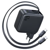 Baseus EnerCore CJ21 Punjac Retractable 3C 67W EU, Black