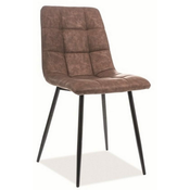 CASARREDO Oblazinjen jedilni stol LOOK eko usnje rjava/črna