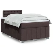 vidaXL vidaXL Box spring postelja z vzmetnico temno rjava 120x190 cm blago, (21321535)