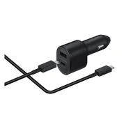 SAMSUNG punjac za automobil s USB i Type-C prikljuckom, 45 W, LED + Type-C kabel, CRN EP-L5300XBEG