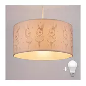 Brilagi - LED deciji luster na sajli BOBO 1xE27/10W/230V precnik 35 cm bela/zecici