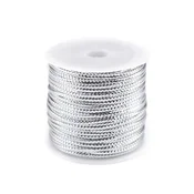 Vdolbina z lureksom, širine 2 mm, ravna, božič - srebrna