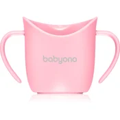 BabyOno Ergonomska skodelica z ušesi 120 ml roza 6m+
