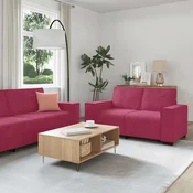 Vidaxl 3-delni komplet sedežne garniture z blazinami vinsko rdeč žamet