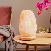 Lamkur Namizna svetilka Harmony, solni kamen, naravna barva, podstavek, 23–26 cm - Dnevna soba/jedilnica - rdečkast, prosojen, svetlo leseno