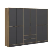 Hanah Home Garderober Elina, 270x210x52cm, Tamnosivi