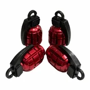 Car 888 Accessories Kapice ventila Bomb, 4 komada, Crvene