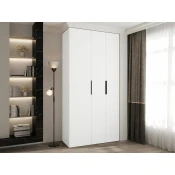 Garderobna omara Hartford 573 (Bela) Bela, Črna, 246x120x42cm, Vrata omareVrata omare: S tečaji