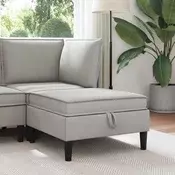 vidaXL Pouf s shrambnim prostorom Svetlo siva Žamet