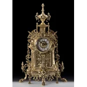 Casa Padrino luxury baroque table clock gold 35 x H. 57 cm - Handmade bronze clock baroque style - Baroque desk clock - Baroque desk decoration - Baroque decorative accessories