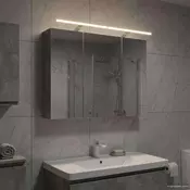 vidaXL Kopalniška ogledalna omara Betonsko siva 100 x 14,5 x 70 cm