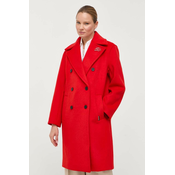 Vuneni kaput Karl Lagerfeld boja: crvena, za prijelazno razdoblje