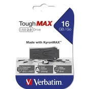USB flash pogon, 16 GB, USB 2.0, iznimno izdržljiv, VERBATIM ToughMAX, crni 49330