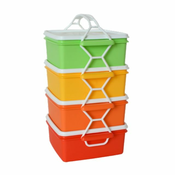 Plastični nosilec za živila kvadratni 4x1,2L barva CZ