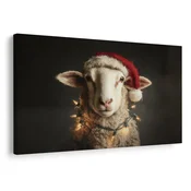 Slika božična ovca s svetilkami - 30x20