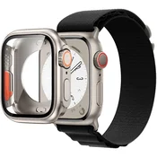 GS Komplet 2 v 1 iz najlonskega paščka in etuija za Apple Watch 4/5/6/SE 40 mm, črne barve