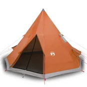 Vidaxl Šotor za kampiranje tipi za 4 osebe oranžen vodoodporen