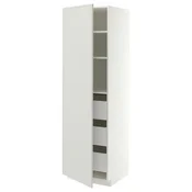 METOD / MAXIMERA Visoki element s fiokama, bela/Aspudden svetlosiva, 60x60x200 cm