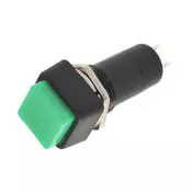 Taster prekidac plasticni 3A/250V zeleni kvadratni, fi=12mm