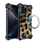 shumee Ovitek za iPhone 16 Pro, Ibizu DropGuard Ultra z MagSafe, Call of the Wild, Leopard