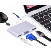 FAST ASIA Adapter-konvertor USB 3.1 TIP C na HDMI VGA AUDIO 3.5mm 3.1 TIP C USB 3.0