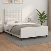 Posteljni okvir brez vzmetnice bela 120x190 cm umetno usnje