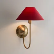 Globen Lighting stenska svetilka IRIS, bordo rdeča, višina 32 cm - Dnevna soba/jedilnica - Skandinavski - burgundsko rdeča, brušena medenina - Tkanine/tekstil
