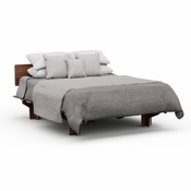 Blumfeldt NordicAura Double okvir za zakonsko posteljo | 140 cm x 200 cm | robusten | brez orodja | evkaliptusov les | polica