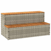 vidaXL Korak za masažno kad 100x50x50,5 cm poli ratan/trden akacija