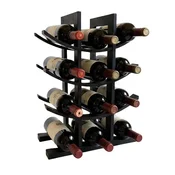 Northix Bambusovo stojalo za vino za 12 steklenic ukrivljene oblike