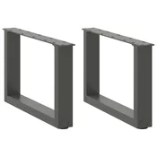 Noge za klub stolic U-oblik 2 kom antracit 50 x (30-31) cm celik