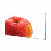 tulup.si Slika na akrilnem steklu Vodne kapljice na jabolko 140x70 cm 4 obešalnika