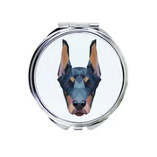 Doberman, Dobermann I - ogledalo s fotografijo in geometrijskim napisom